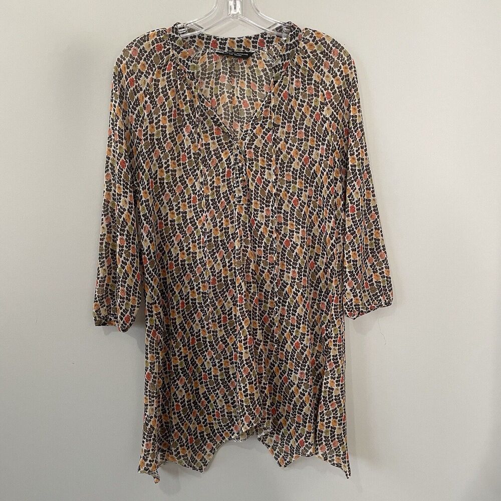 Dorothy Perkins Blouse Womens 8 EU 36 Floral Sheer Tunic Boho Hippie Lagenlook